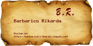 Barbarics Rikarda névjegykártya
